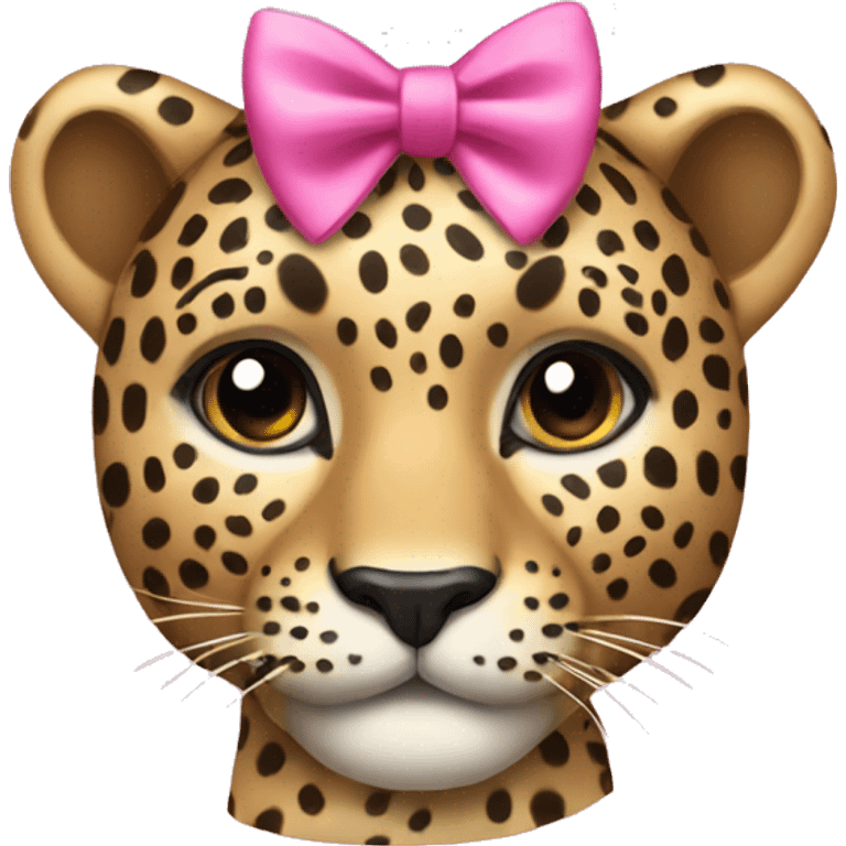 leopard with pink bow emoji