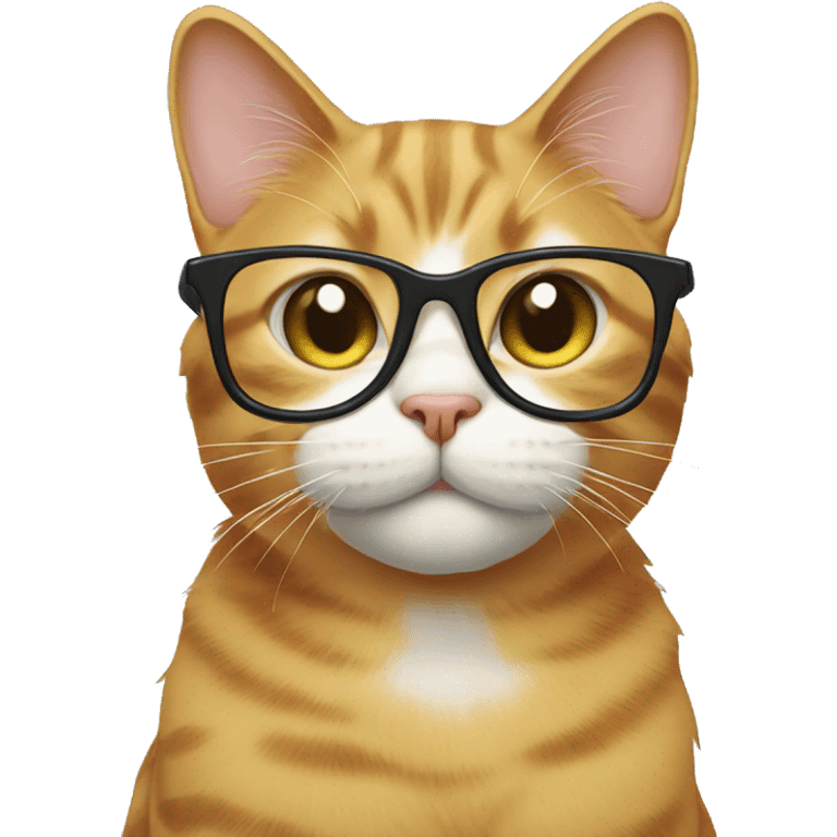 Cat wearing glasses emoji