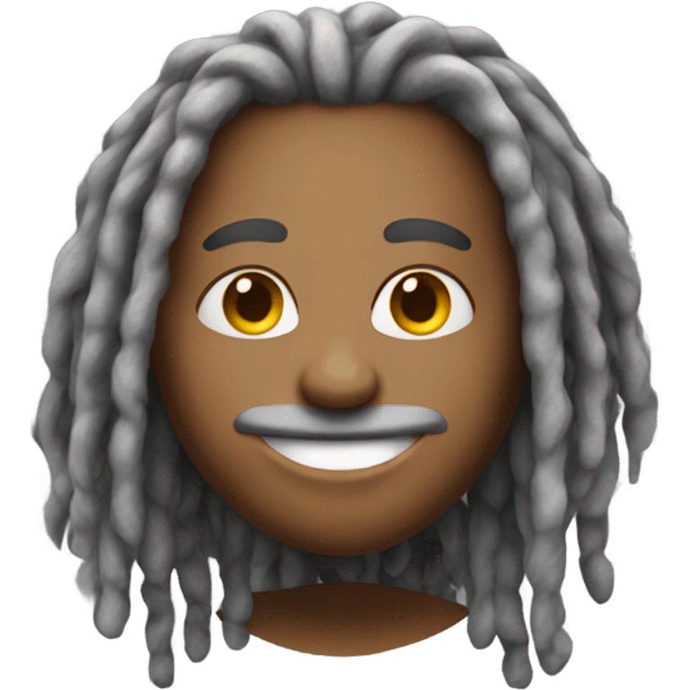 realistic smile with Dred locs rounder and softer face emoji