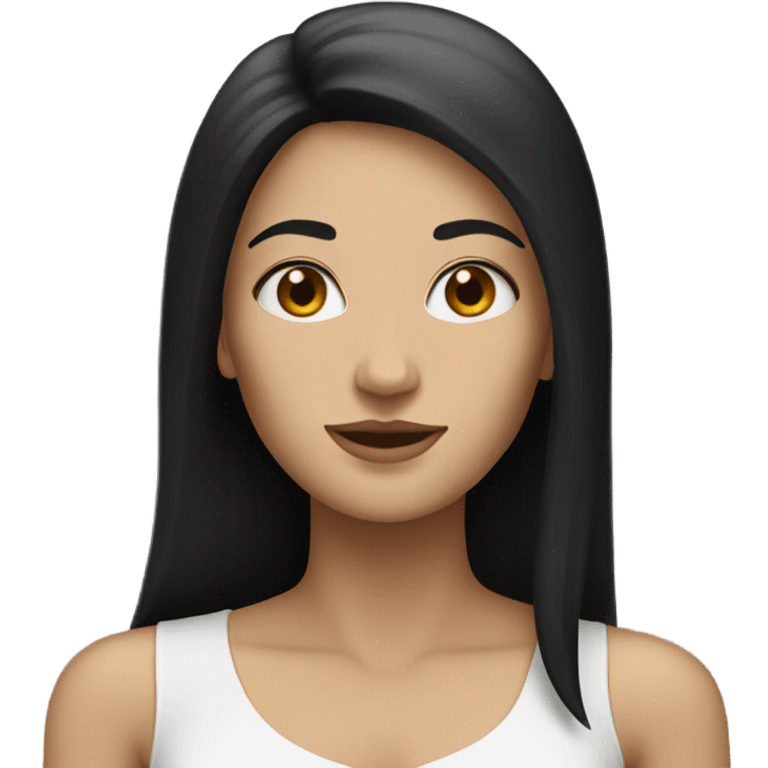 White Woman with black hair  emoji