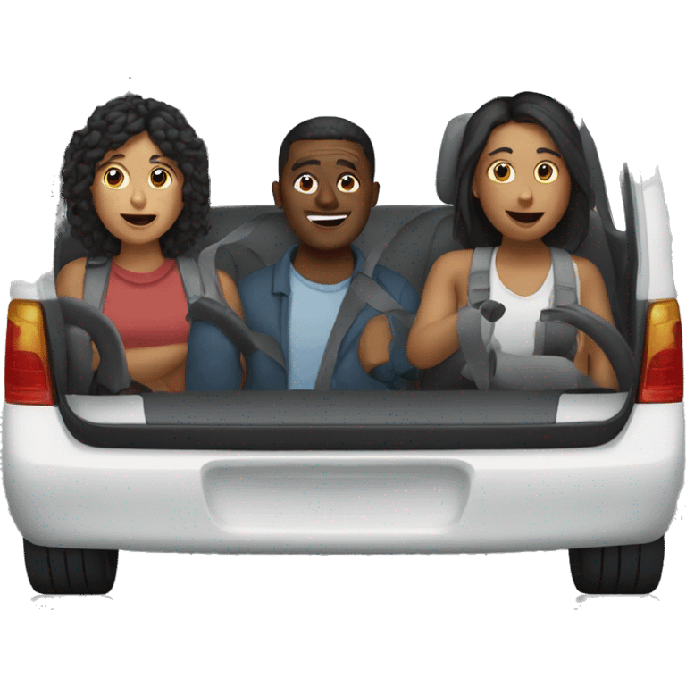 Four people in one vehicle emoji