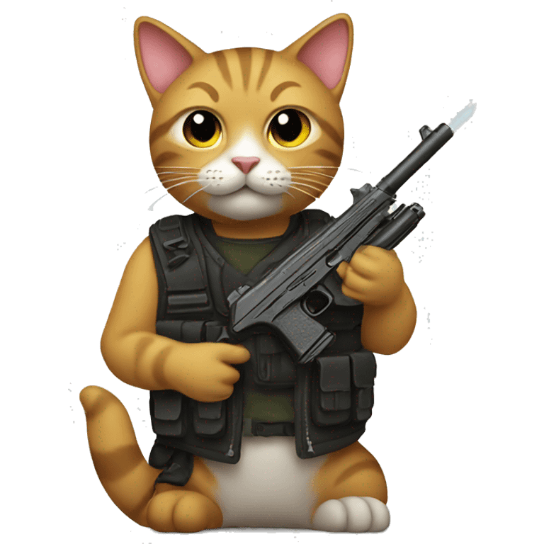 Cat with gun emoji