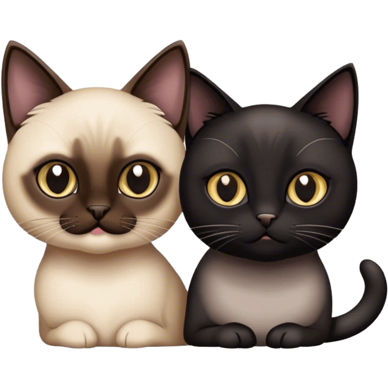 siamese cat and black cat emoji