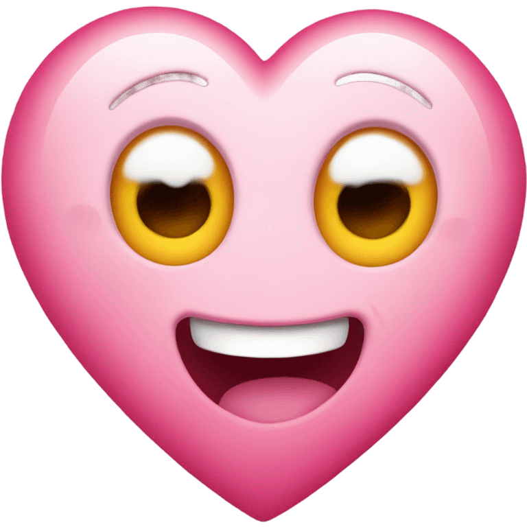 Heart happy with face kawaii emoji