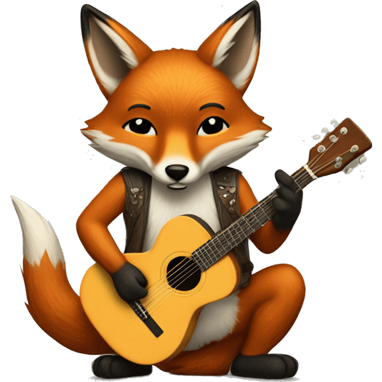 fox playing a guitar  emoji