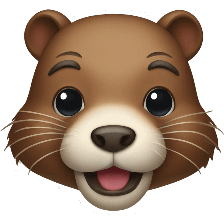 A cute beaver face emoji