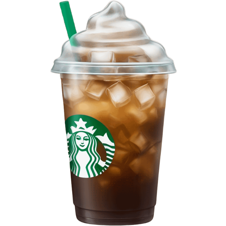 Starbuck ice coffee with ice cubes emoji