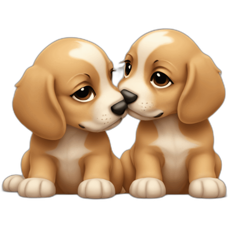 Puppies kissing emoji