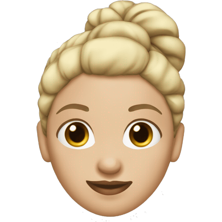 women white with blonde hair tied up in a bun emoji