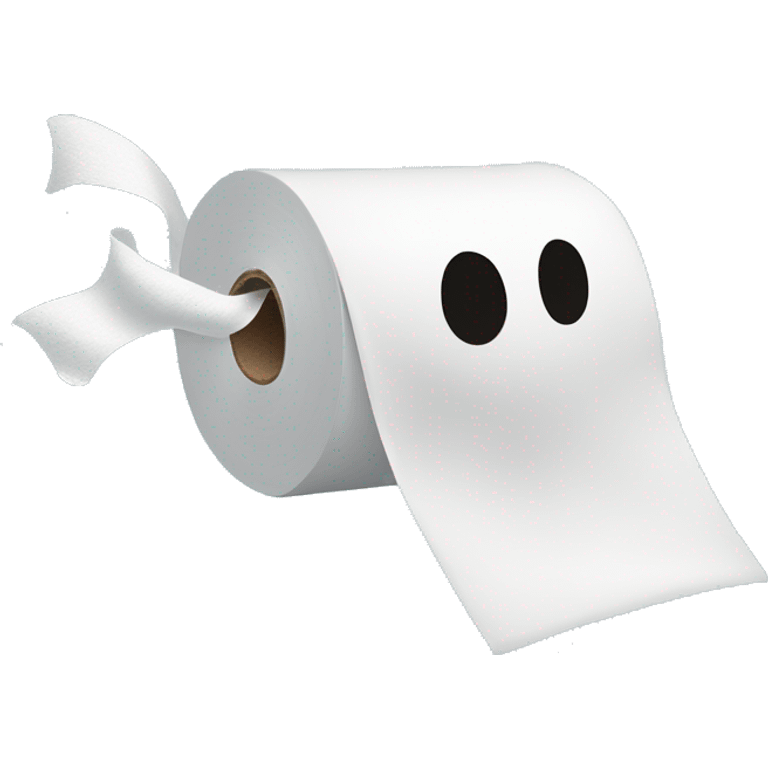 a roll of toilet paper throwing it self at a house emoji