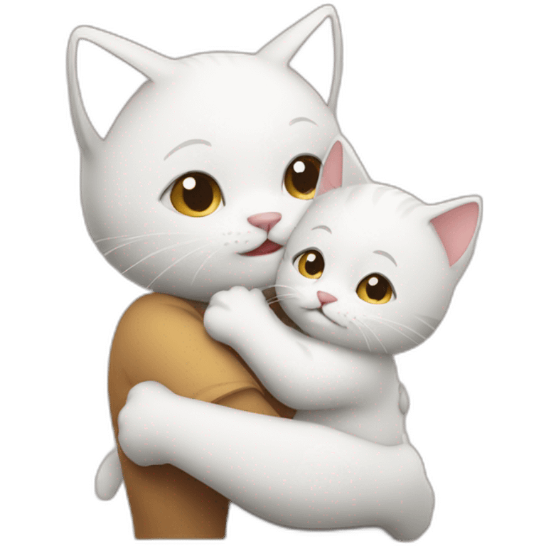 Kitten hugs mom emoji