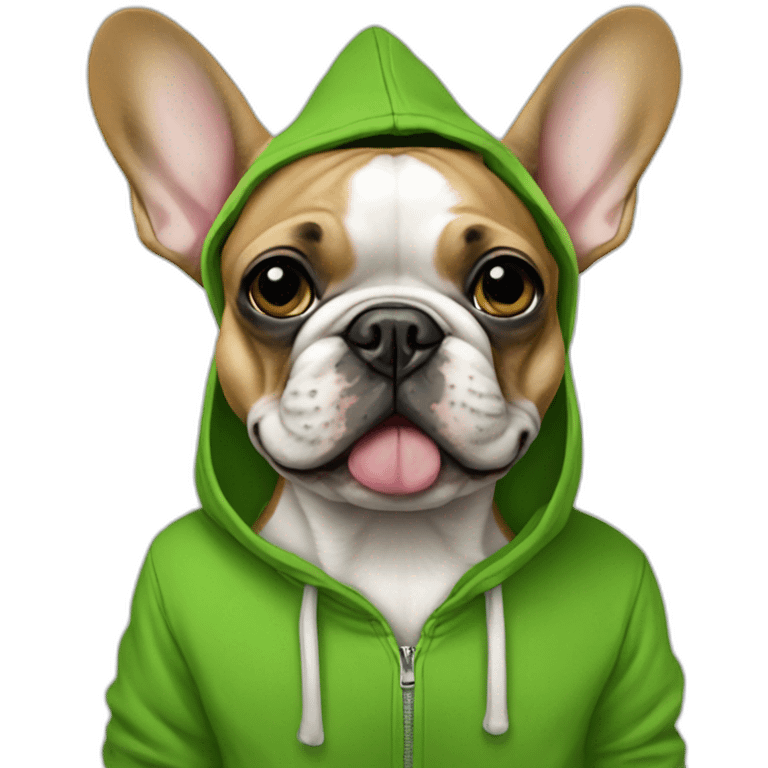 Frenchbulldog redfawn with Green frog hoodie emoji