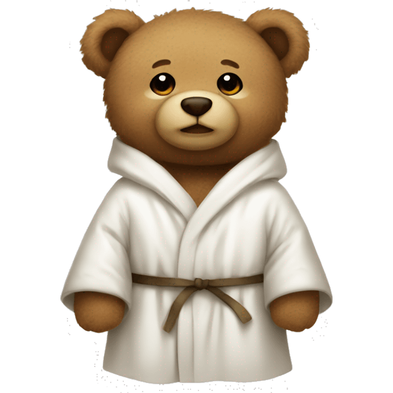 Teddy bear wearing a white robe  emoji