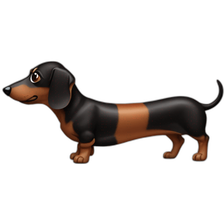 black and brown arlequin sausage dog emoji