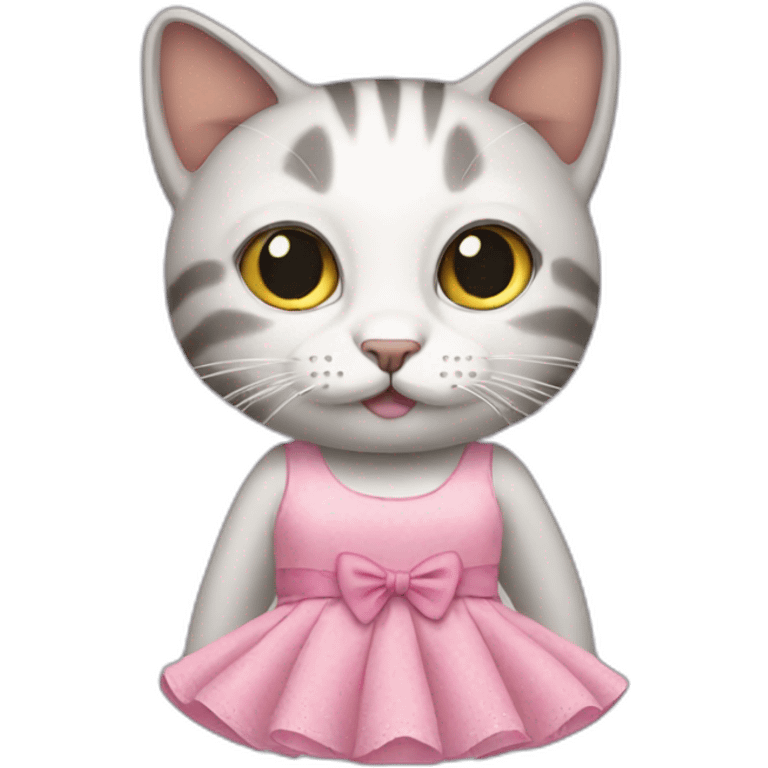 Cat wearing a dress emoji