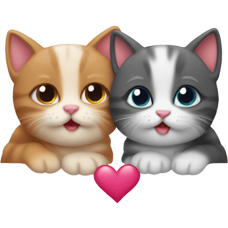 two kittens in love emoji