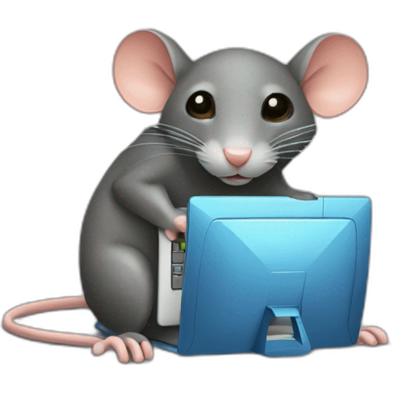 sewer rat hugging a computer disk emoji