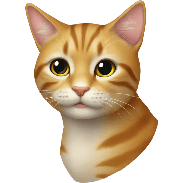 Кошка розовая которая лежит  emoji