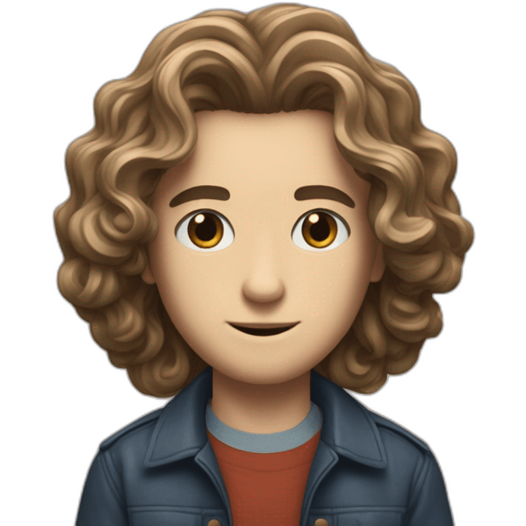 Eddie Munson Joseph Quinn with curled long hair stranger things emoji