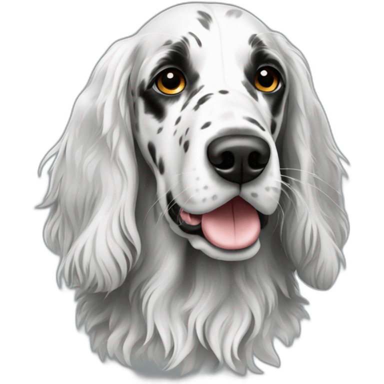 english Setter black white emoji