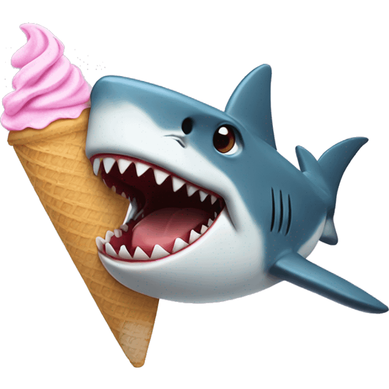 Shark eating ice cream  emoji