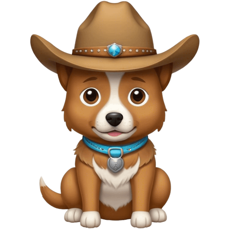 Dog wearing a cowboy hat emoji