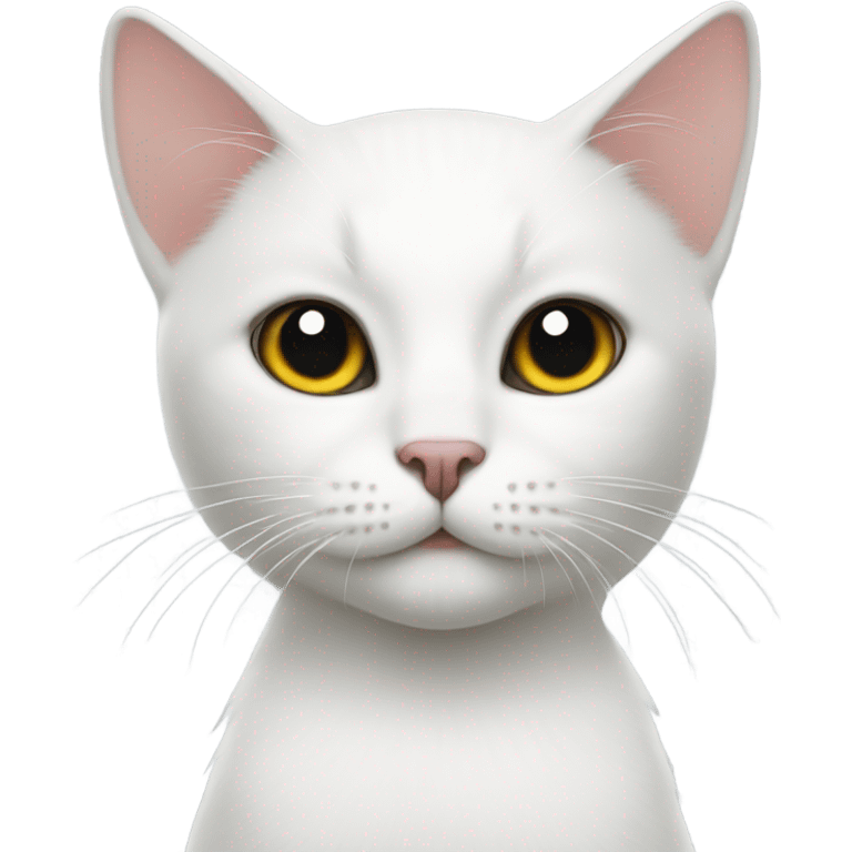 White cat with black spots on head emoji