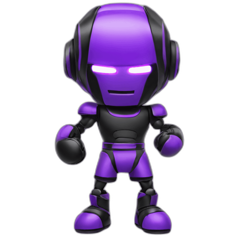 Chinese Boxing robot black purple emoji