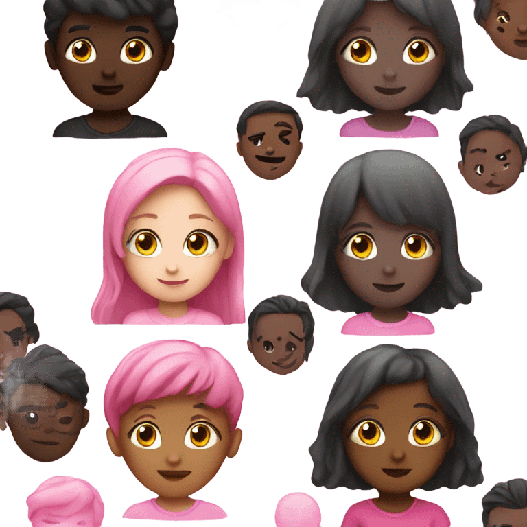 pink girl and dark boy emoji