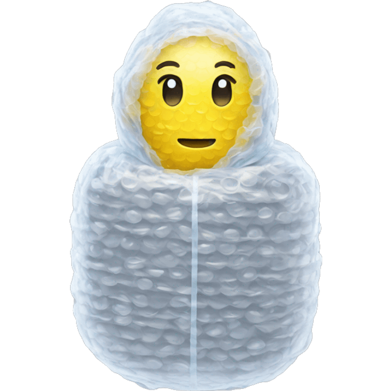 Body wrapped in bubble wrap emoji