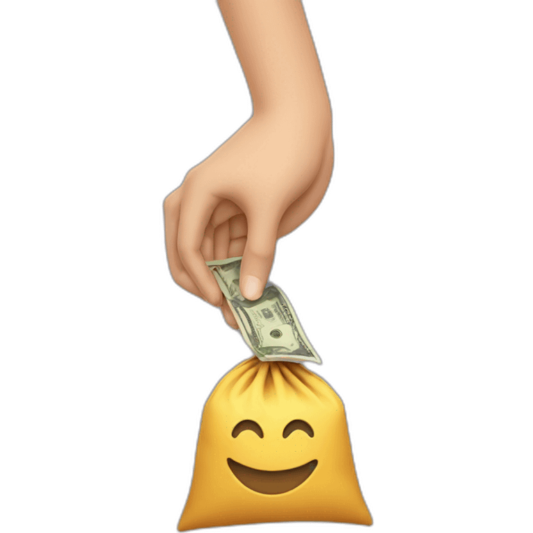 hand holding bag of money emoji