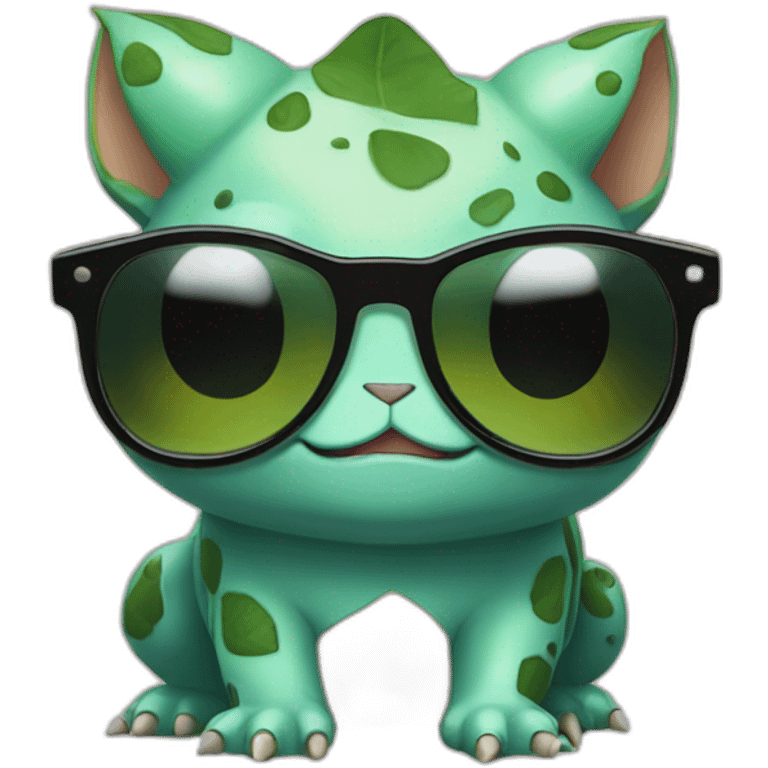 Bulbasaur wearing sunglasess emoji