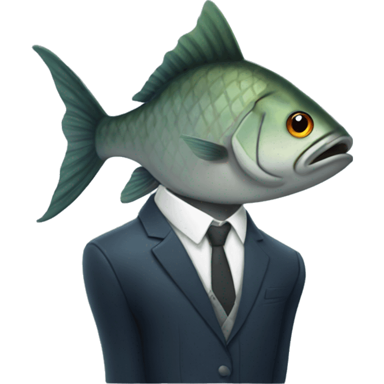 Fish with a suit emoji