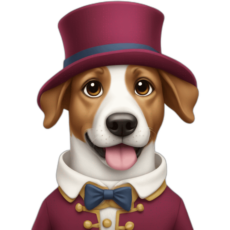 funny dog wearing french clothes emoji