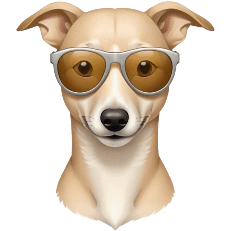 a beige whippet with sunglasses emoji