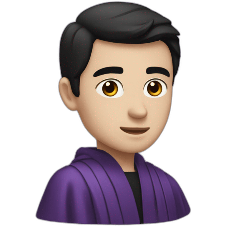 violet eyes pale handsome man short black hair wearing robes emoji