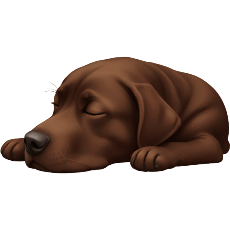 Chocolate lab sleeping emoji