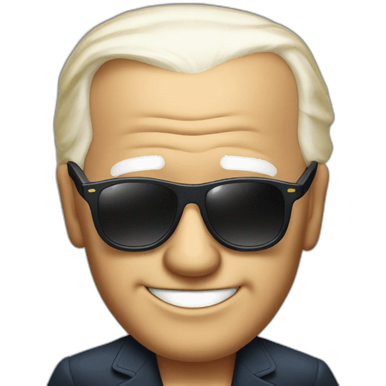 Joe biden with sunglass pointing at you emoji