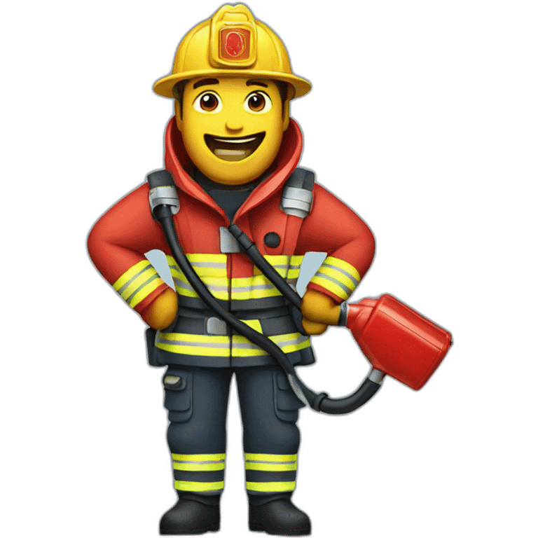 Fireman with pump in the hands emoji