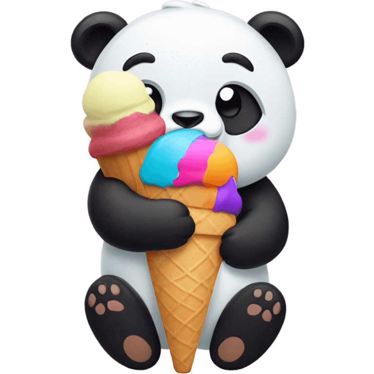 Panda eating ice cream emoji