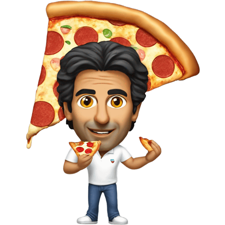 Wasim Akram eating pizza emoji