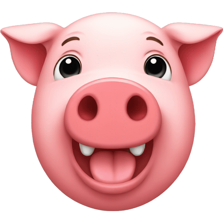 Red pig face emoji