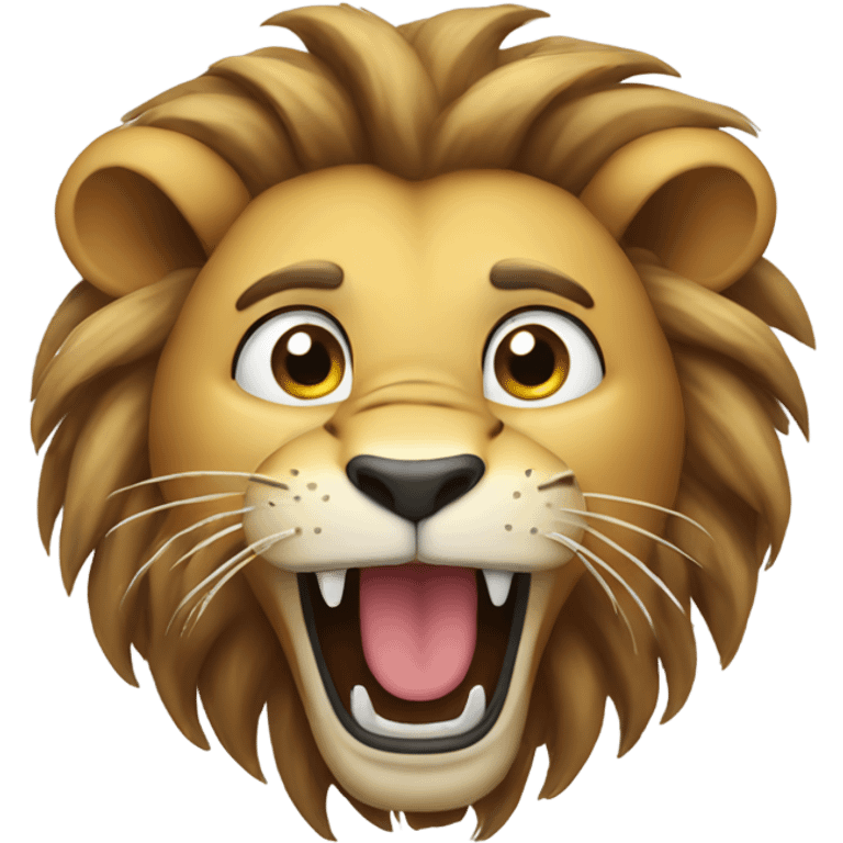 Lion laughing to the point of crying emoji