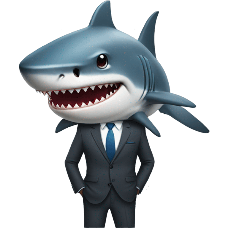 Shark wearing a suit  emoji