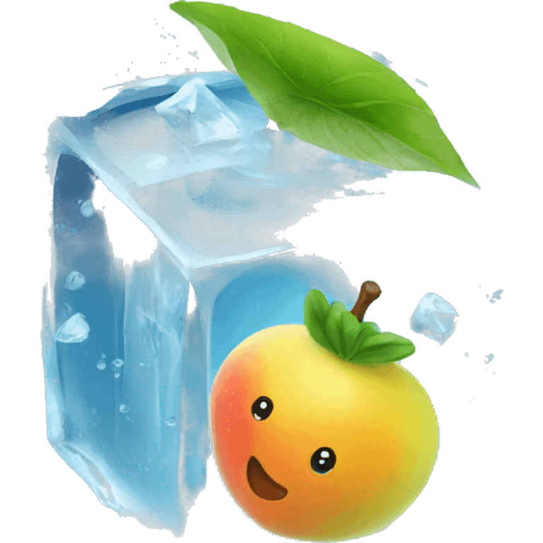 fruit inside ice cube emoji