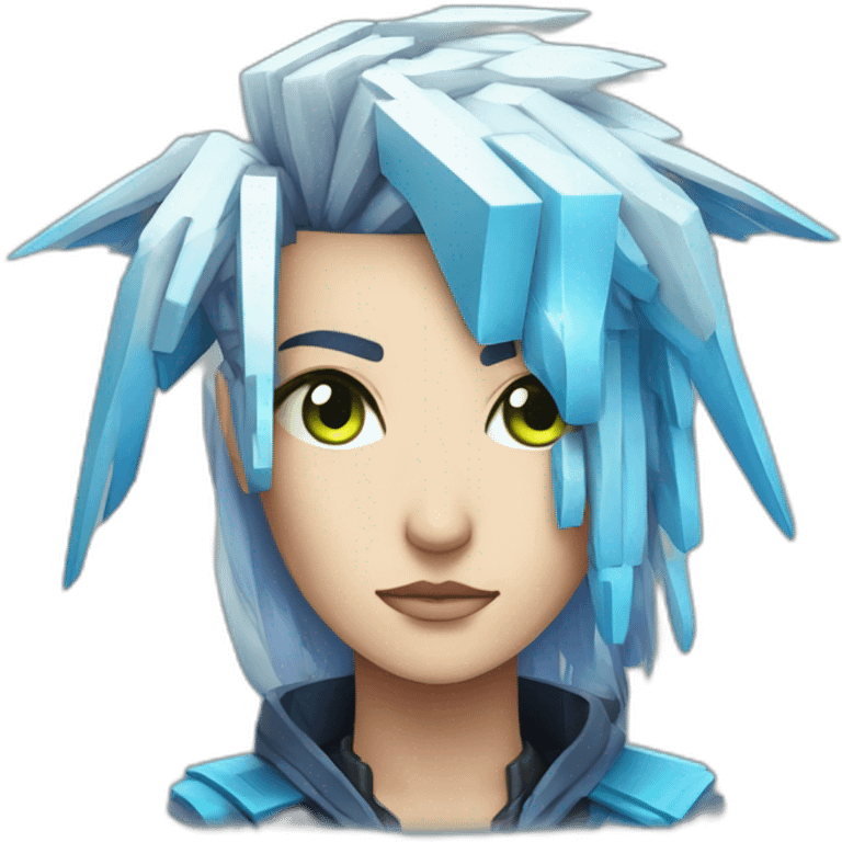 Minecraft Articuno Cyberpunk Head emoji