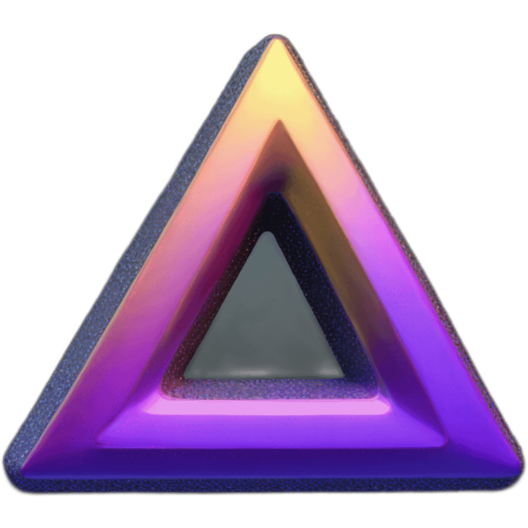 chome letter B in 3d triangle, 3d effect, black background emoji