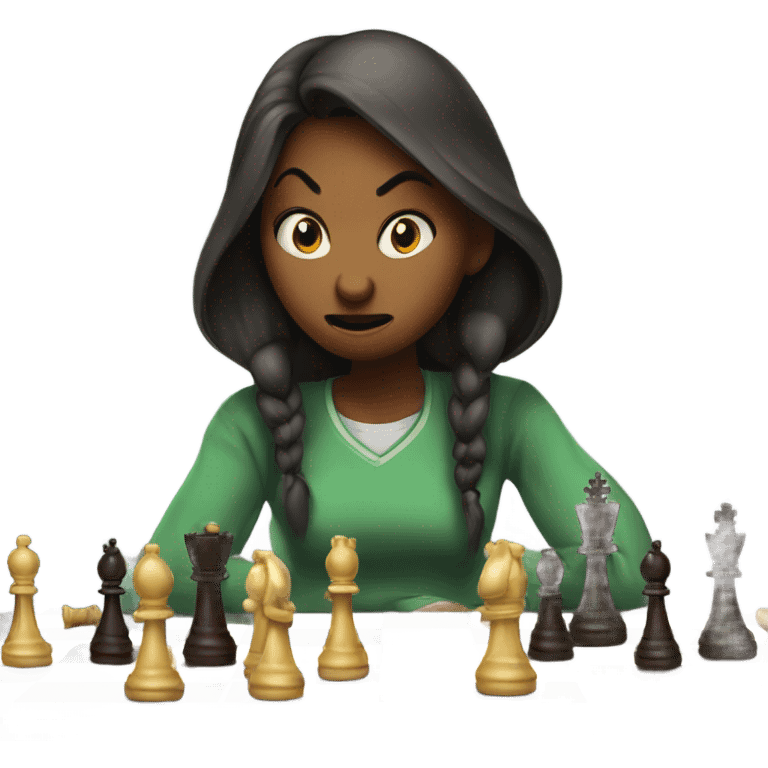 girl being angry at chess game emoji