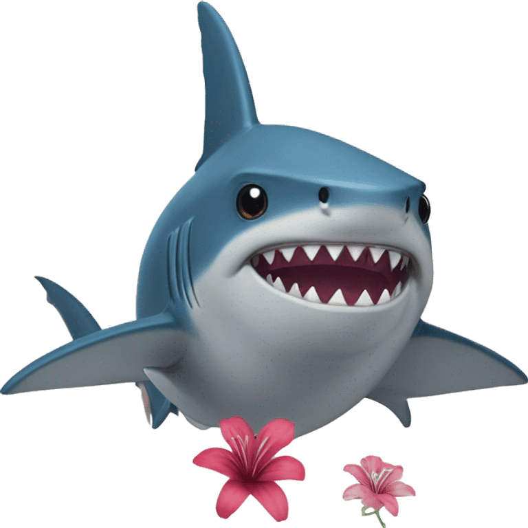 Shark flower emoji