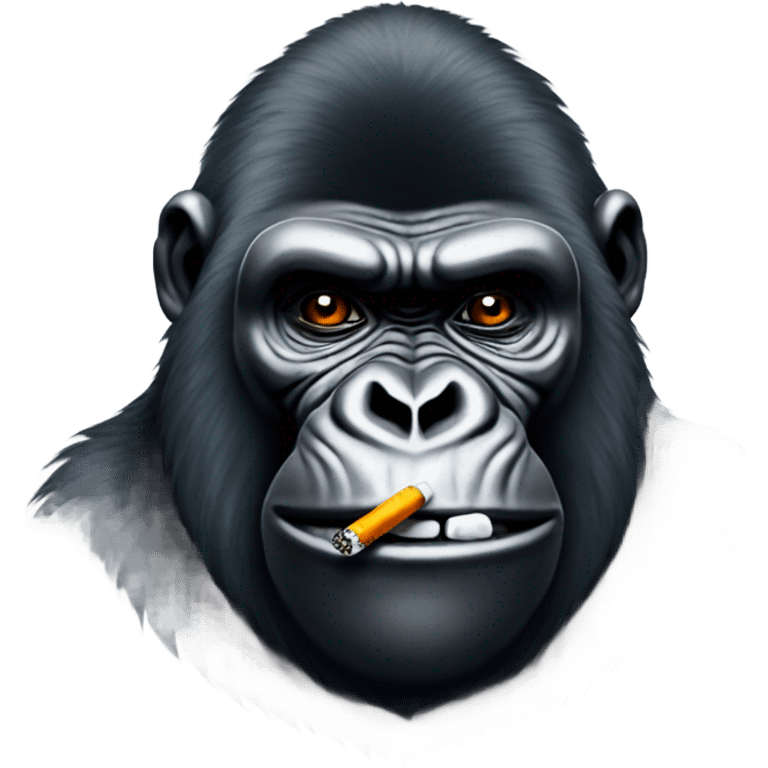 Gorilla with diamond teeth smoking a cigarette  emoji